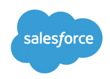A salesforce logo is shown on top of a cloud.